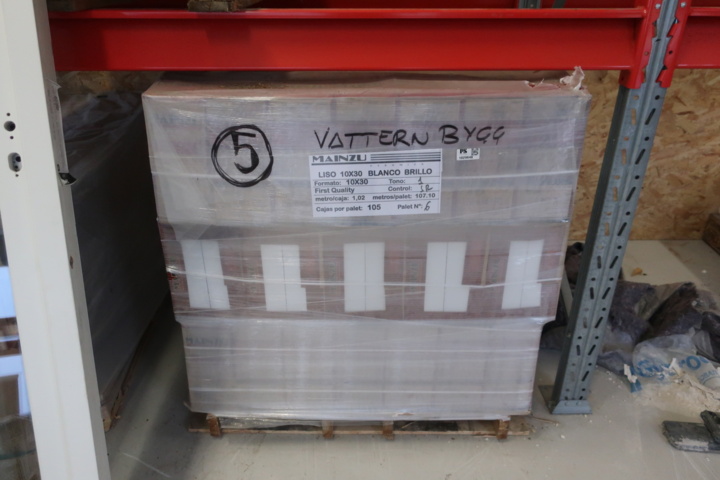 1029848-5 Approx. 105m² tile, Mainzu Blanco Brillo 10x30cm, white