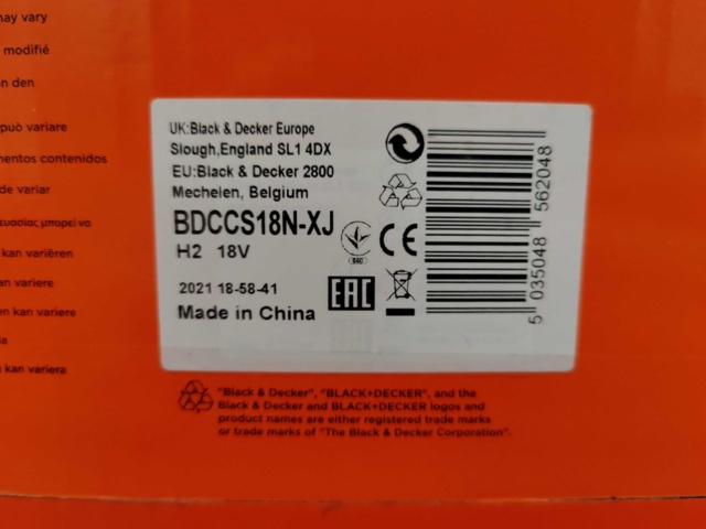 1080462-5 Circular saw Black & Decker BDCCS18N-XJ 18V