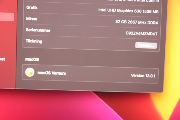 1033848-8 MacBook Pro 16”, 8core i9, 32GB ram, 1tb ssd