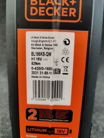 1080649-6 Skruvdragare Black & Decker BL186KB-QW 18V