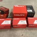 1029886-2 3 new Hilti batteries, 1 new Hilti charger and older charger with battery