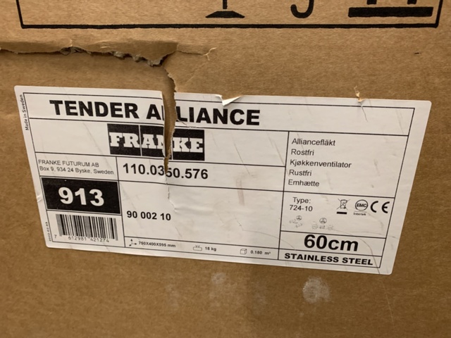 993093-4 Kitchen hood Franke Tender Alliance Stainless 60cm