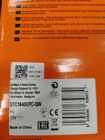 1080698-10 Grästrimmer Black & Decker STC1840EPC-QW 18V