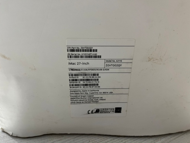 1057122-4 Apple iMac 27" (A2115) incl. Magic Keyboard