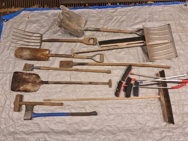 1039543-1 Various wooden farm tools