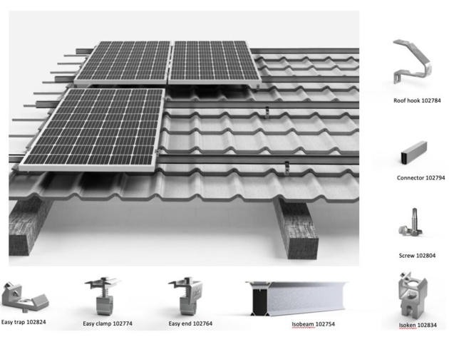 1085530-1 ISOTEC solar cell mounting kit, 15 kW complete