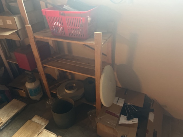 919709-13 Stock of floor mats, welding wire, parquet flooring, tools and accessories