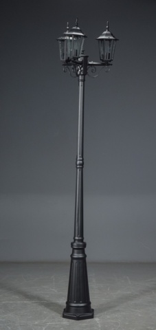 1102587-2 Lamp post Antique 3-arm LED. Black, 1 pc.