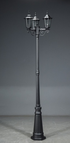 1102587-4 Lamp post Antique 3-arm LED. Black, 1 pc.