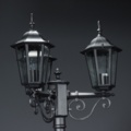 1102587-6 Lamp post Antique 3-arm LED. Black, 1 pc.