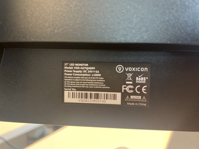 1050367-7 Monitor Voxicon 27", mouse Contour, docking station