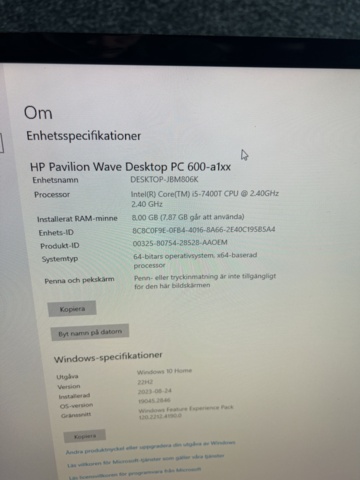 1024311-7 Desktop computer HP Pavillion Wave i5/8GB/120SSD/1TBHDD