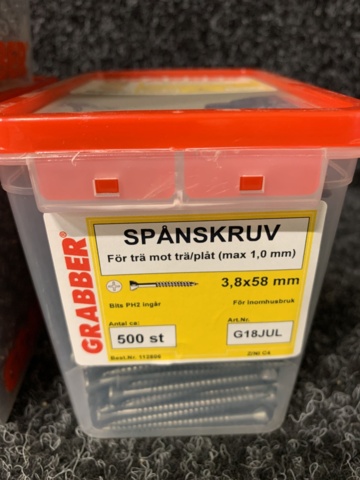 1083378-2 6 packs Panel screw & chip screw, Grabber