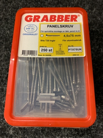 1083378-5 6 packs Panel screw & chip screw, Grabber