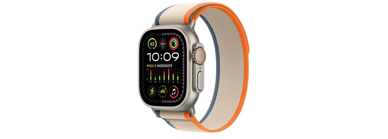 1090274-2 Smartwatch Apple Watch Ultra 2 GPS + Cellular, 49mm Titanium Case with Orange/Beige Trail Loop