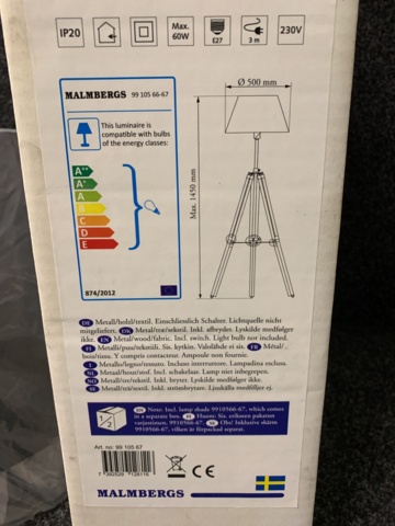 1083752-6 3 floor lamps Malmbergs Karolin, black