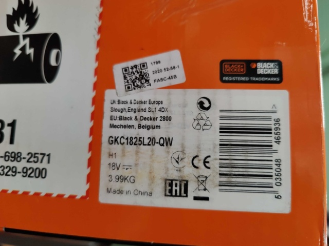 1082502-5 Chainsaw Black & Decker GKC1825L20-QW 18V