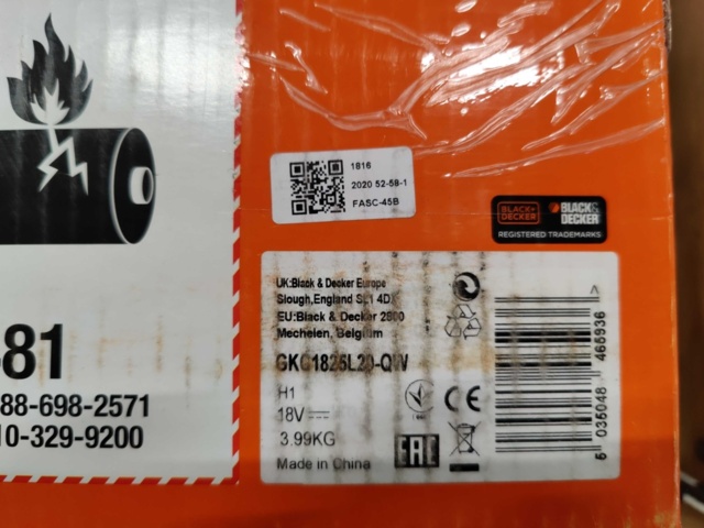 1088215-5 Chainsaw Black & Decker GKC1825L20-QW 18V