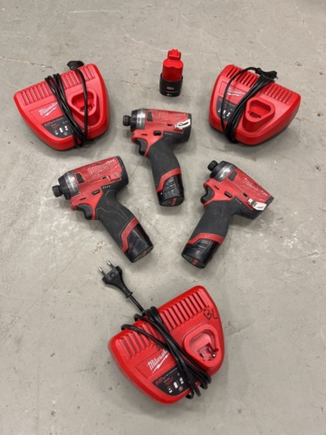 1057178-1 Impact screwdriver x3 with accessories, Milwaukee M12 FID