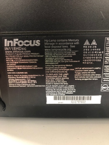 1035247-6 InFocus SP1080 and IN118HDxc projector