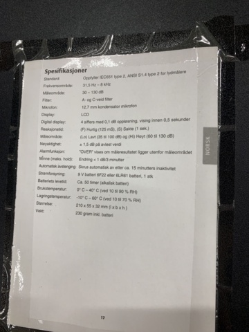 1036813-5 Standard ST-805 sound meter