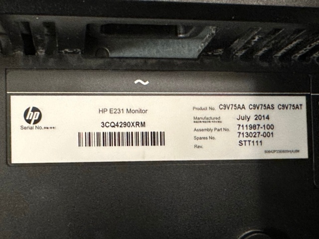 1071130-4 5 monitors Hp E231 Monitor