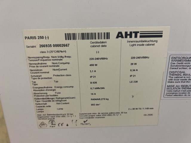 1050500-3 Freezer box AHT- PARIS 250