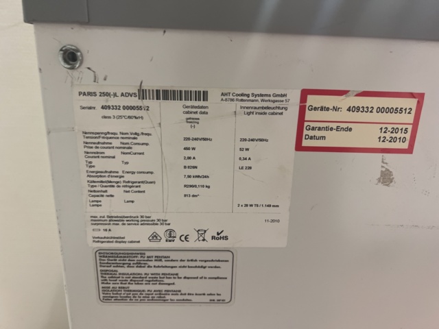 1050501-4 Freezer box AHT- PARIS 250