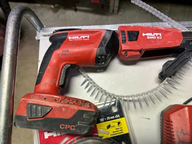 1071180-19 Hilti tools several screwdrivers, circular saw, dust extractor, charger etc