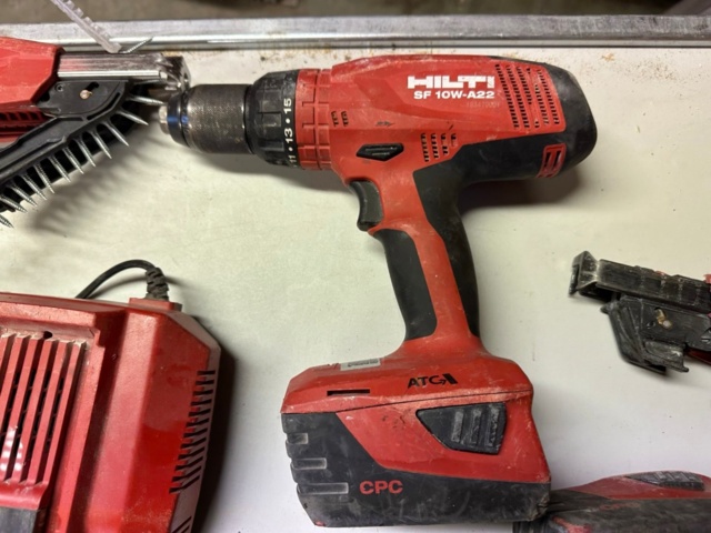 1071180-20 Hilti tools several screwdrivers, circular saw, dust extractor, charger etc