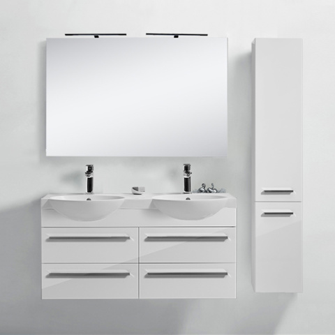 1105988-3 Eskil white 120 cm commode + Double washbasin - sw923w + sw923/sw923w/sw923b