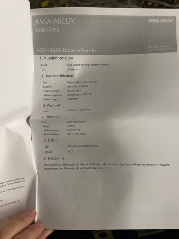 1048163-5 Fast roller door ASSA ABLOY RR300 3200x3700 mm