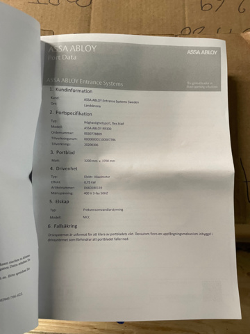 1048167-5 Fast roller door ASSA ABLOY RR300 3200x3700 mm