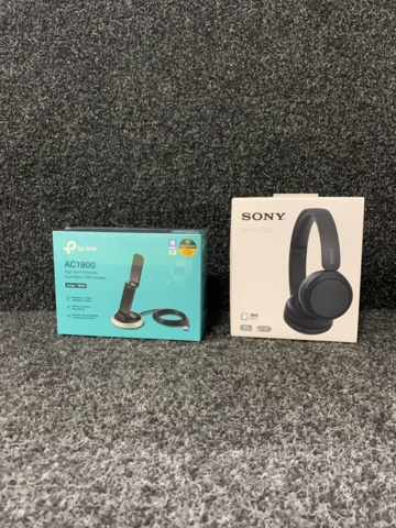 1054575-1 Wireless headphones Sony WH-CH520 & Network card TP-Link Archer T9UH