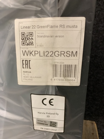 1098488-7 Sauna furnace Harvia Linear 22 Greenflame Rs (Edge support)