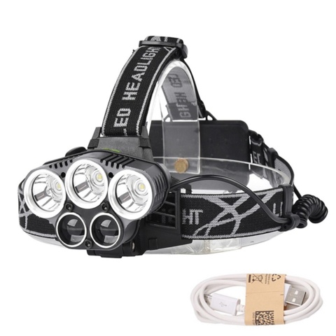 1109054-2 3 headlamps with 5 LEDs, 5000 Lumen, rechargeable - Shipping included
