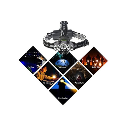 1109054-6 3 headlamps with 5 LEDs, 5000 Lumen, rechargeable - Shipping included