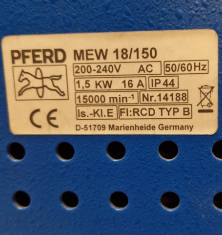 1109237-6 Grinding machine PFERD MEW 18/150 with many accessories