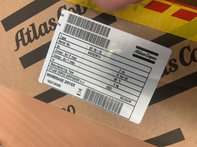 993294-3 Membrane dryer with pre-filter Atlas Copco SD1N