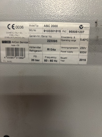 897572-9 Waeco ASC 2000 service center 2015