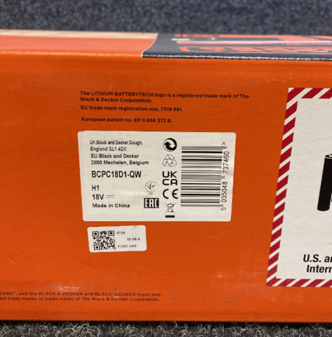 1101051-3 Intermediate pressure washer Black & Decker BCPC18D1-QW 18V