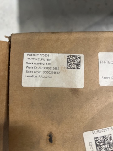 897612-2 New Volvo particulate filter voE9221775801