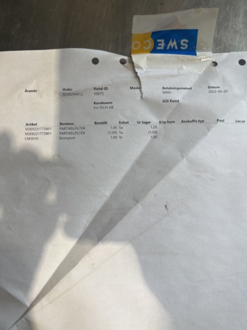 897612-4 New Volvo particulate filter voE9221775801