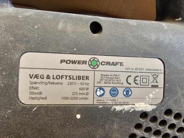 1099202-6 Power Craft wall and ceiling sander