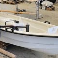 1099206-4 Plastic boat including oars and outboard Flade marine F 3