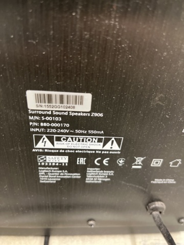 1078442-4 Logitech THX Surround system Z906