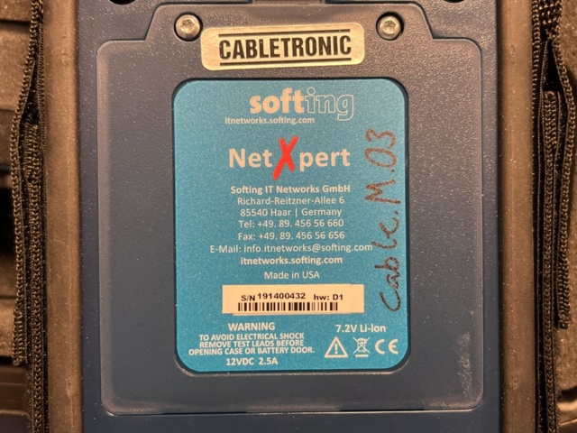 1057407-4 Test equipment & label printer, Softing NetXpert & Brady BMP71