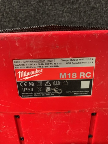 1084407-8 Work radio Milwaukee M18 RC