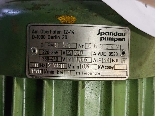 1099174-2 Spandau cutting fluid pump for lathes