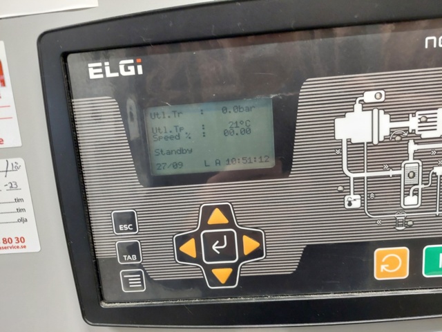 1110726-9 Complete compressor system Elgi with tank